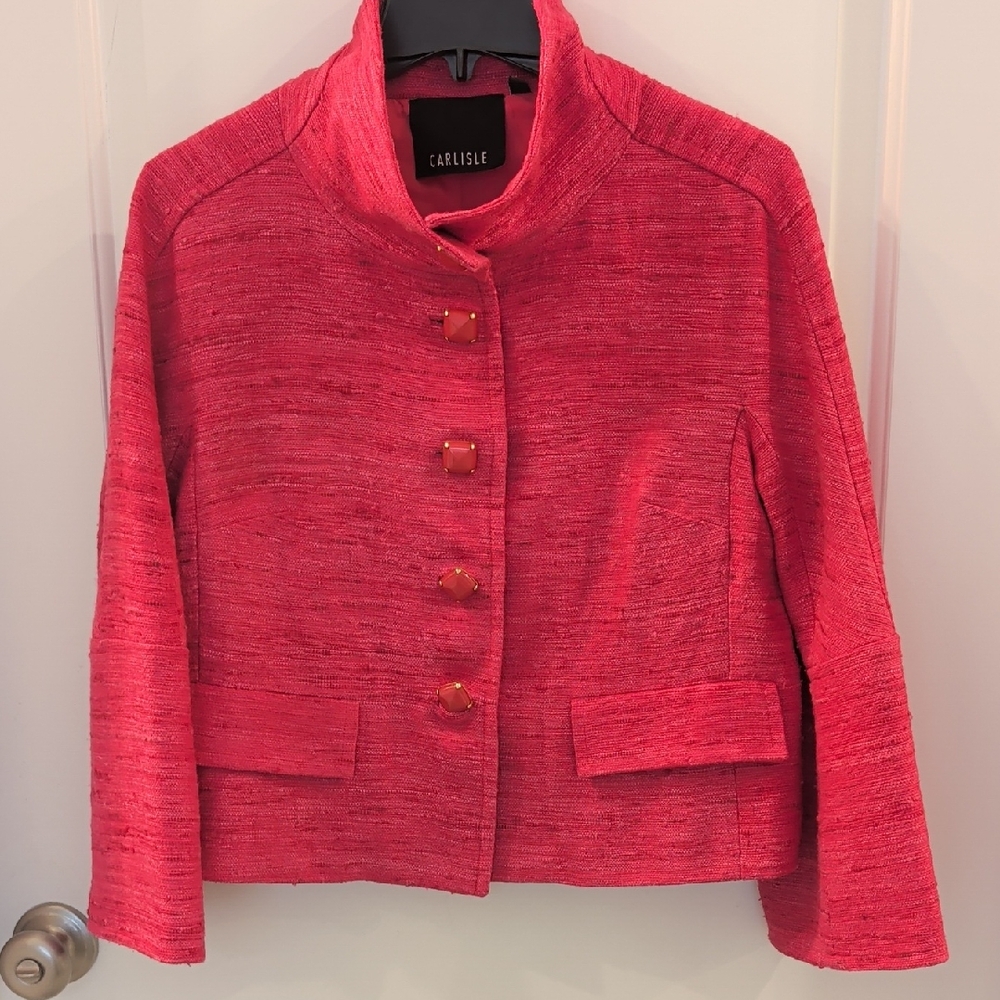 Carlisle Women's Vibrant Pink Silk Blazer